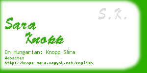 sara knopp business card