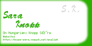 sara knopp business card